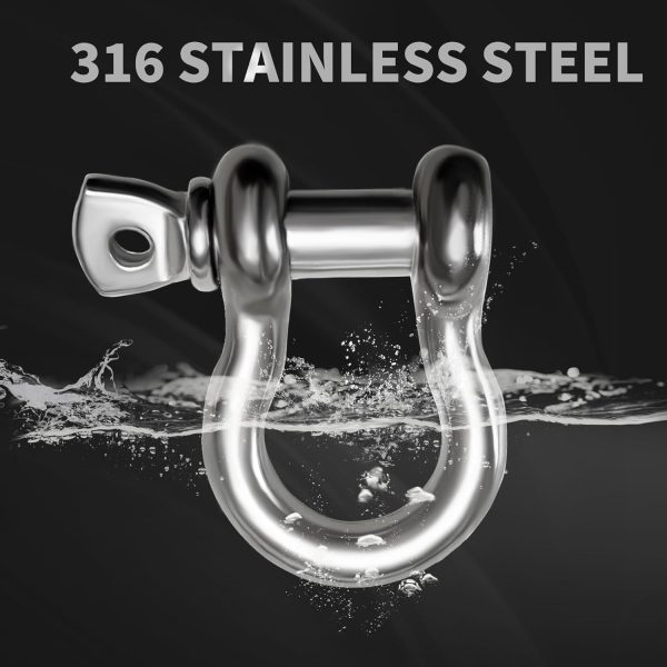 316 Stainless Steel Shackles by Laorde for Sailing Rigging-6