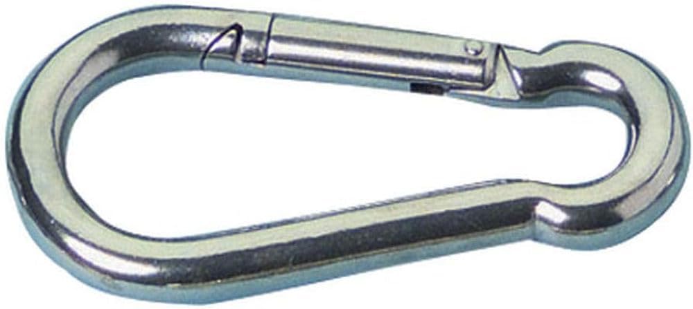 Marine snap hook being used to secure a dock line