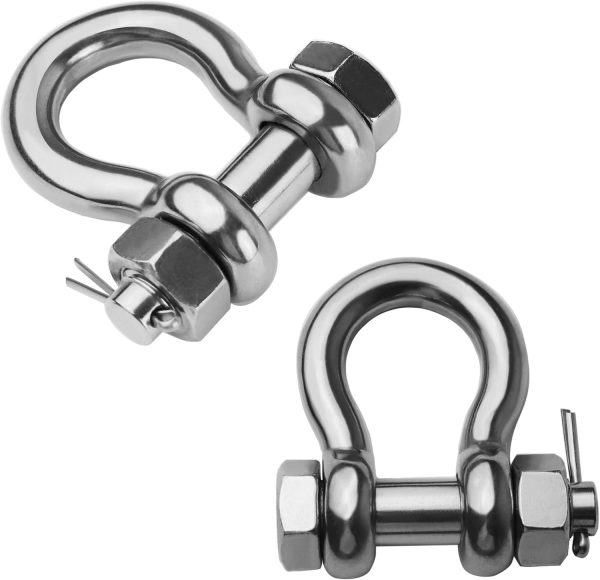 Stainless Steel D Ring Shackles by MEMUME for Boating-1