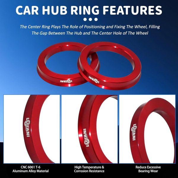 Wheel Hub Ring LUJIANI Aluminum Center 73.1mm-2