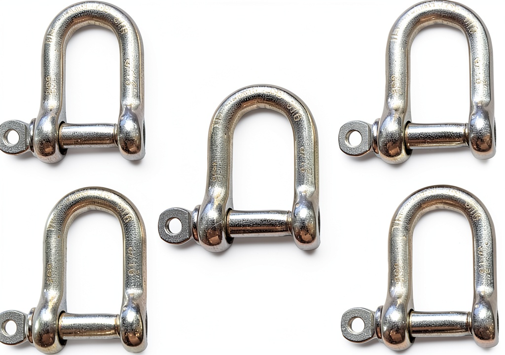 US Stainless 316 D shackle installed on a sailing line