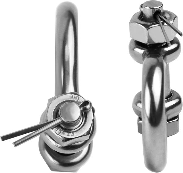 Stainless Steel D Ring Shackles by MEMUME for Boating-3