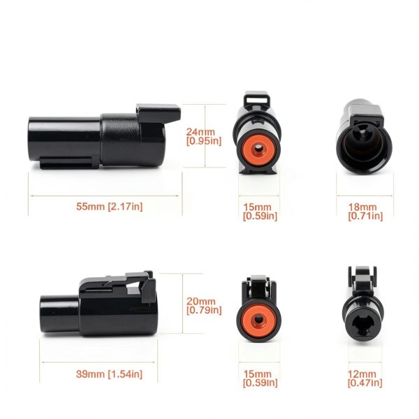 DTHD Connector JRready Heavy Duty PEI Pin 12V Black 16pcs-1