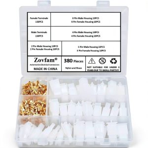 Zovfam 2.8mm Wire Connector Kit White Gold Premium Copper Nylon Spade-0